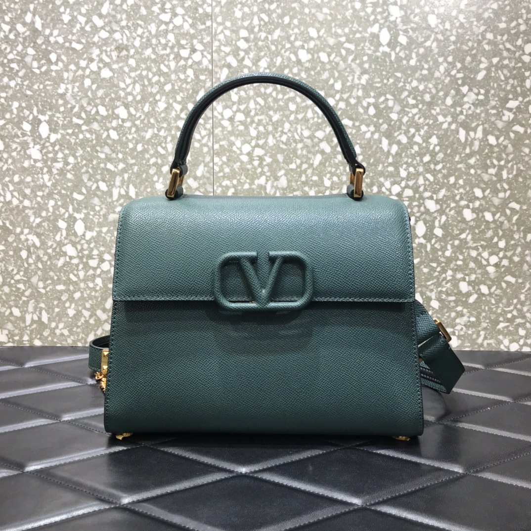 Valentino Garavani Vsling Medium Handbag in Niagara Grainy Calfskin